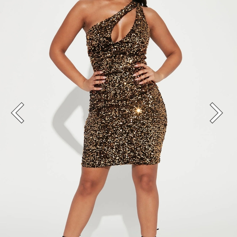Black and Gold sequins dress